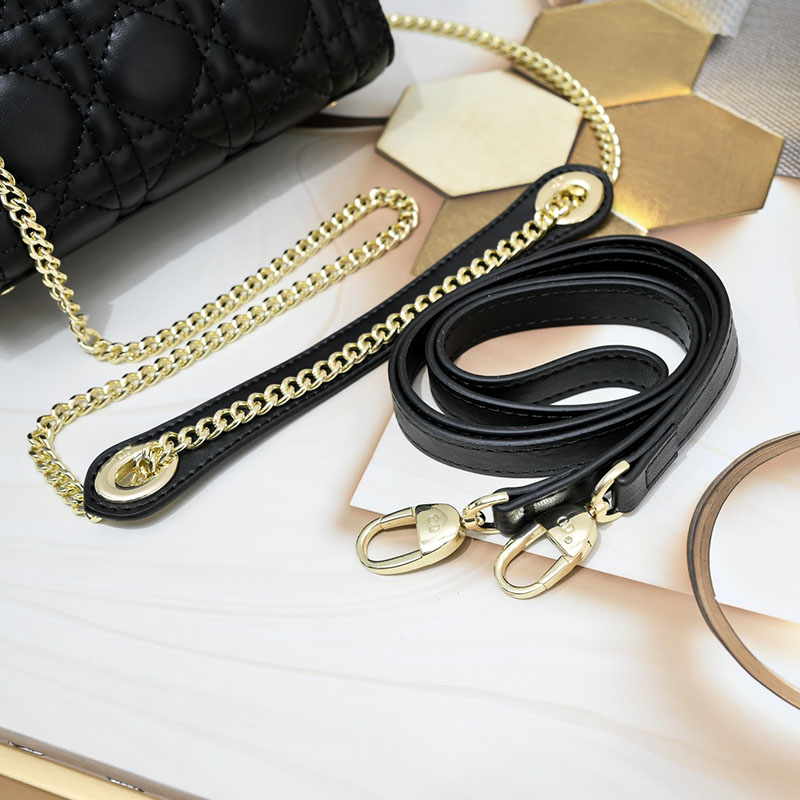 N品 DIOR ディオール Lady Dior バッグ ミニ M0505ONGE_M900 黒 ブラック ゴールド金具 激安優良店 - 画像 (3)
