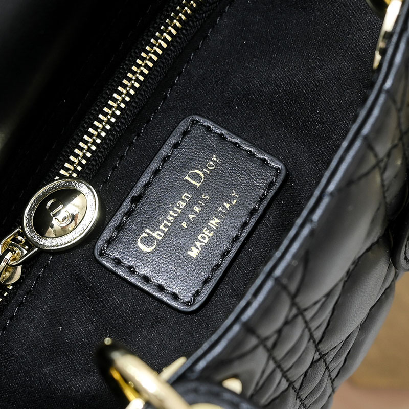 N品 DIOR ディオール Lady Dior バッグ ミニ M0505ONGE_M900 黒 ブラック ゴールド金具 激安優良店 - 画像 (2)