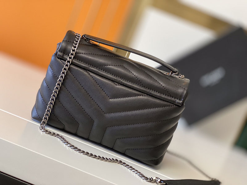 N品 YSL サンローラン バッグ 40代 ルル スモール ブラック 494699DV7261000 ラムスキン シルバー金具 - 画像 (8)