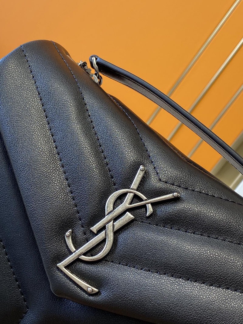 N品 YSL サンローラン バッグ 40代 ルル スモール ブラック 494699DV7261000 ラムスキン シルバー金具 - 画像 (6)