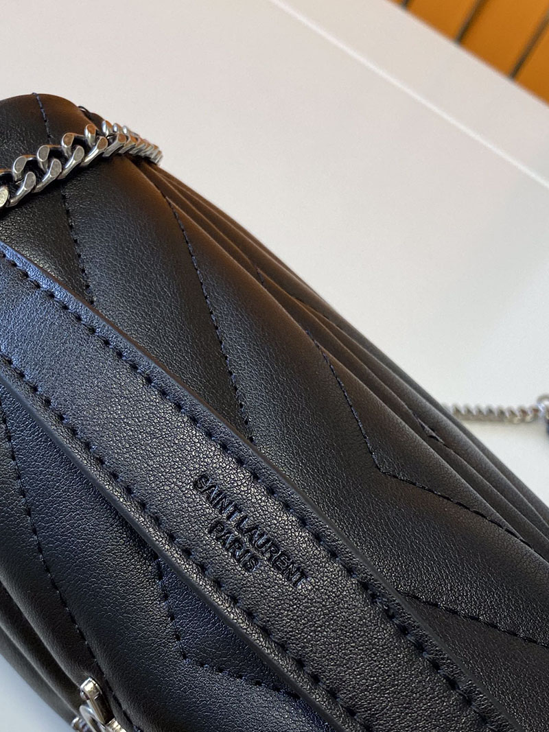 N品 YSL サンローラン バッグ 40代 ルル スモール ブラック 494699DV7261000 ラムスキン シルバー金具 - 画像 (5)