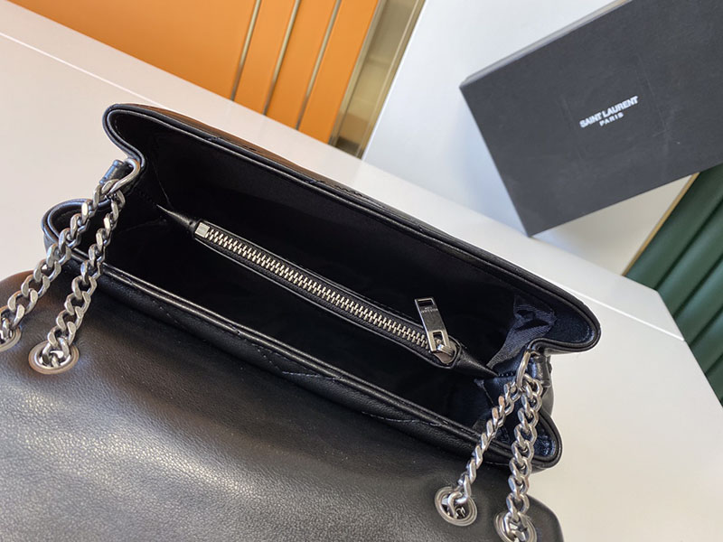 N品 YSL サンローラン バッグ 40代 ルル スモール ブラック 494699DV7261000 ラムスキン シルバー金具 - 画像 (3)