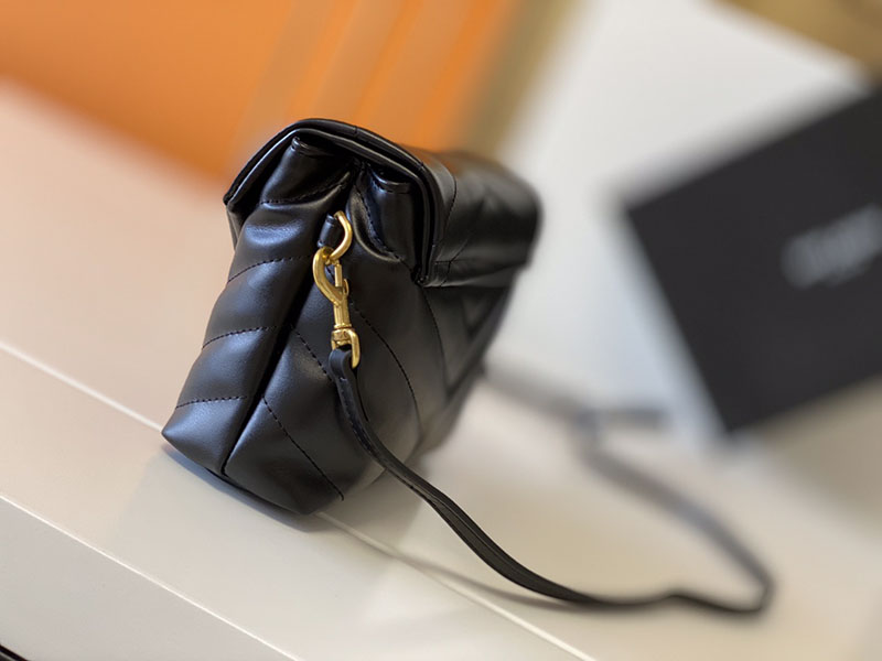 N品 YSL サンローラン 斜めがけバッグ ルル トイバッグ ブラック 678401DV7071000 ラムスキン ゴールド金具 - 画像 (9)
