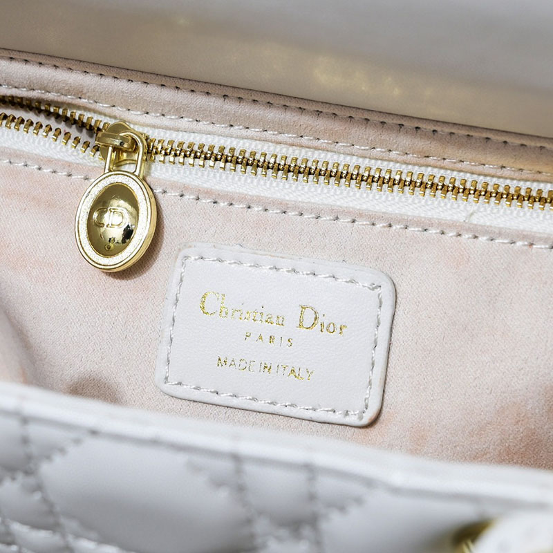 N品 DIOR ディオール Lady Dior バッグ ミディアム M0565ONGE_M030 ホワイト ゴールド金具 激安優良店 - 画像 (2)