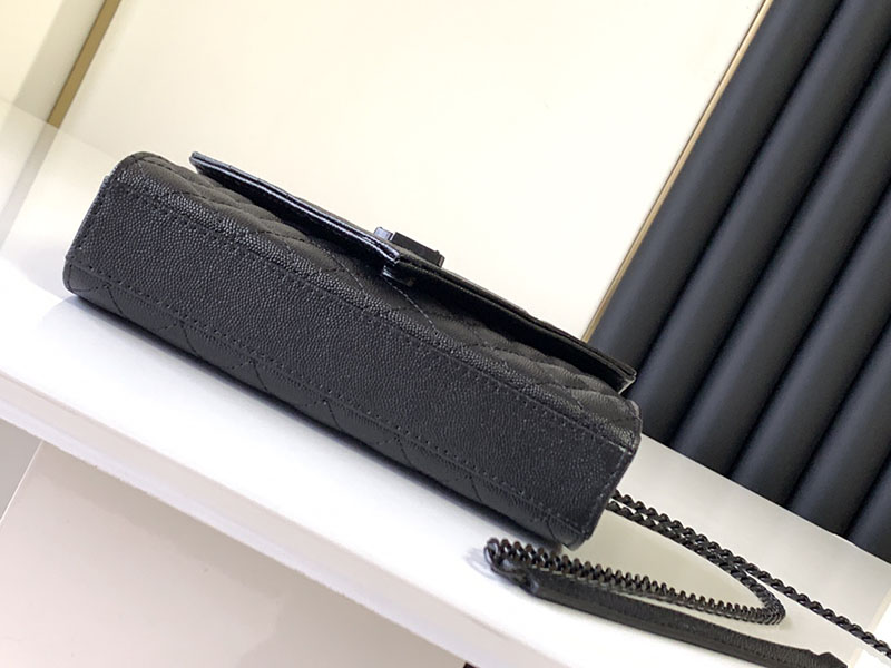 N品 YSL サンローラン ショルダーバッグ エンヴェロップ スモール ブラック 600195BOW981000 ラムスキン ブラック金具 - 画像 (7)