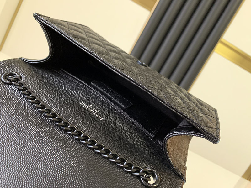 N品 YSL サンローラン ショルダーバッグ エンヴェロップ スモール ブラック 600195BOW981000 ラムスキン ブラック金具 - 画像 (3)