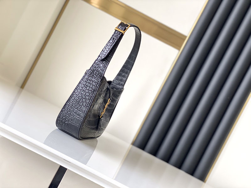 N品 YSL サンローラン ミニバッグ LE 5 À 7 ブラック 763419DND1J1000 カーフスキンレザー ゴールド金具 - 画像 (8)