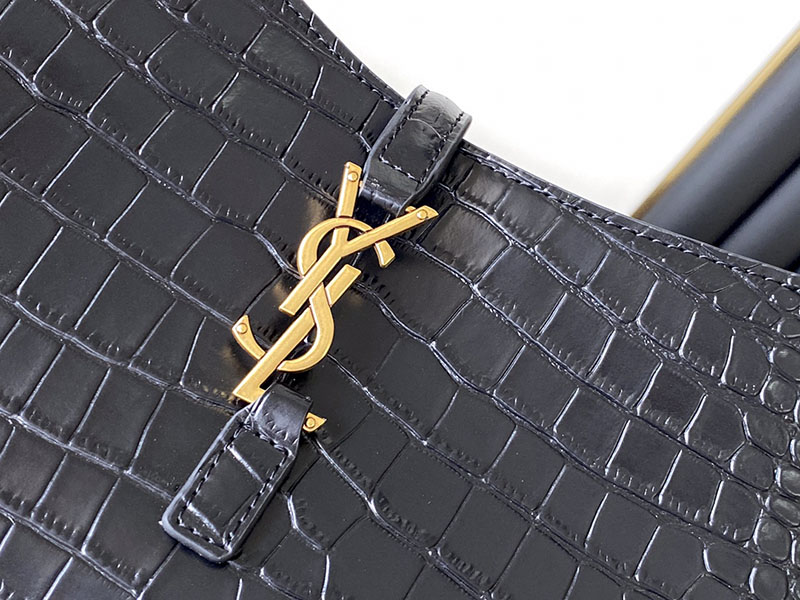 N品 YSL サンローラン ミニバッグ LE 5 À 7 ブラック 763419DND1J1000 カーフスキンレザー ゴールド金具 - 画像 (6)