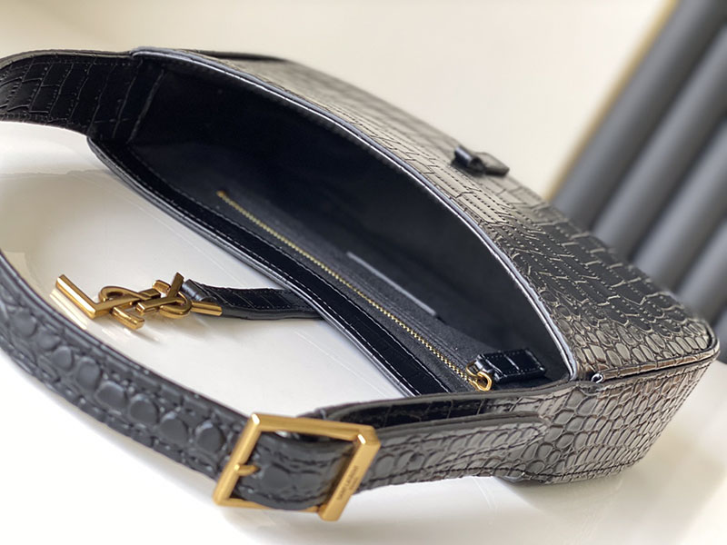 N品 YSL サンローラン ミニバッグ LE 5 À 7 ブラック 763419DND1J1000 カーフスキンレザー ゴールド金具 - 画像 (4)