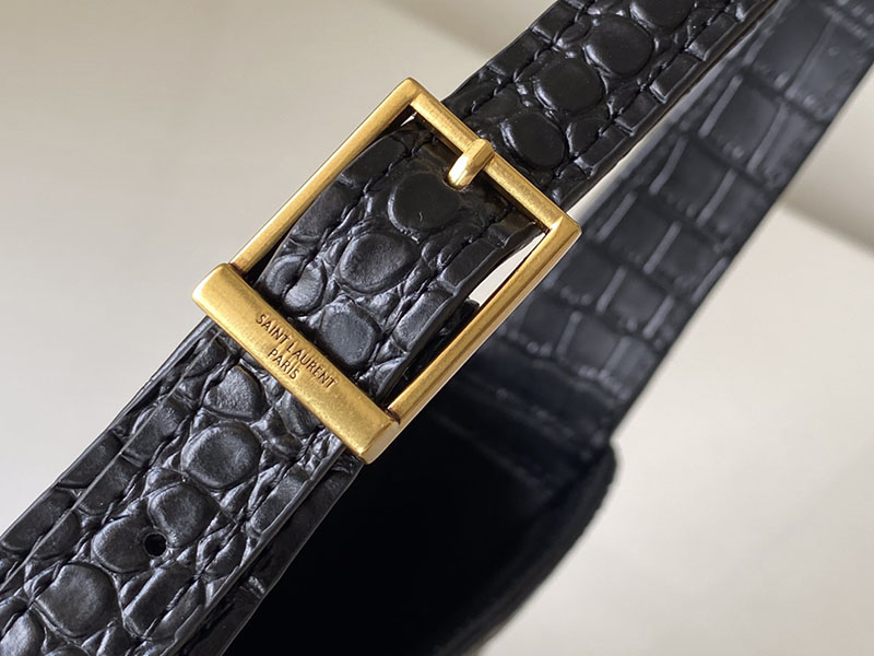 N品 YSL サンローラン ミニバッグ LE 5 À 7 ブラック 763419DND1J1000 カーフスキンレザー ゴールド金具 - 画像 (3)