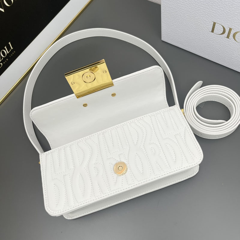 N品 DIOR ディオール Miss Dior フラップバッグ M2610UBOS_M030 ホワイト カーフスキン ゴールド金具 激安優良店 - 画像 (5)