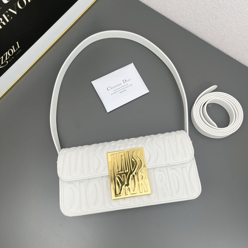 N品 DIOR ディオール Miss Dior フラップバッグ M2610UBOS_M030 ホワイト カーフスキン ゴールド金具 激安優良店 - 画像 (3)