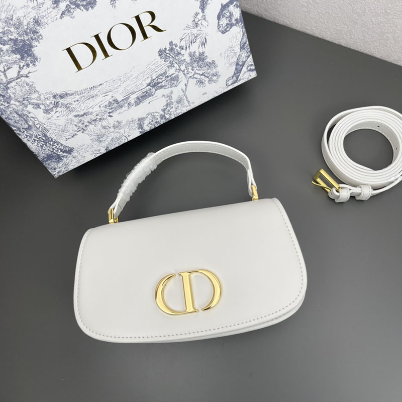 N品 DIOR ディオール 30 Montaigne Avenue トップハンドルバッグ スモール M9370UNQA_M030 ホワイト カーフスキン 2024年冬の新作 - 画像 (3)