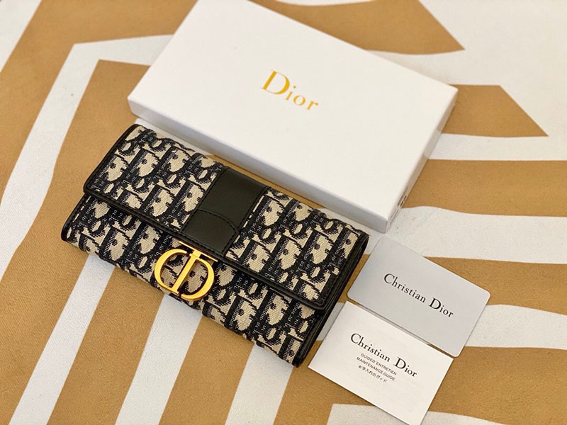 N品 DIOR ディオール 30 Montaigne チェーン付きロングウォレット M9335UTZQ_M928 ディオール オブリーク ジャカード ゴールド金具 激安優良店 - 画像 (8)