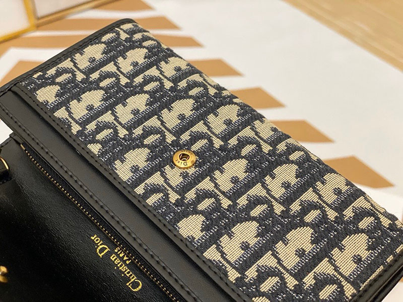 N品 DIOR ディオール 30 Montaigne チェーン付きロングウォレット M9335UTZQ_M928 ディオール オブリーク ジャカード ゴールド金具 激安優良店 - 画像 (6)