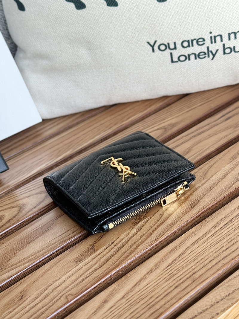 最高級サンローランスーパーコピー レディース サンローラン 財布 モノグラム バイフォールドウォレット ブラック 575879BOW011000 カーフスキン ゴールド金具 - 画像 (8)