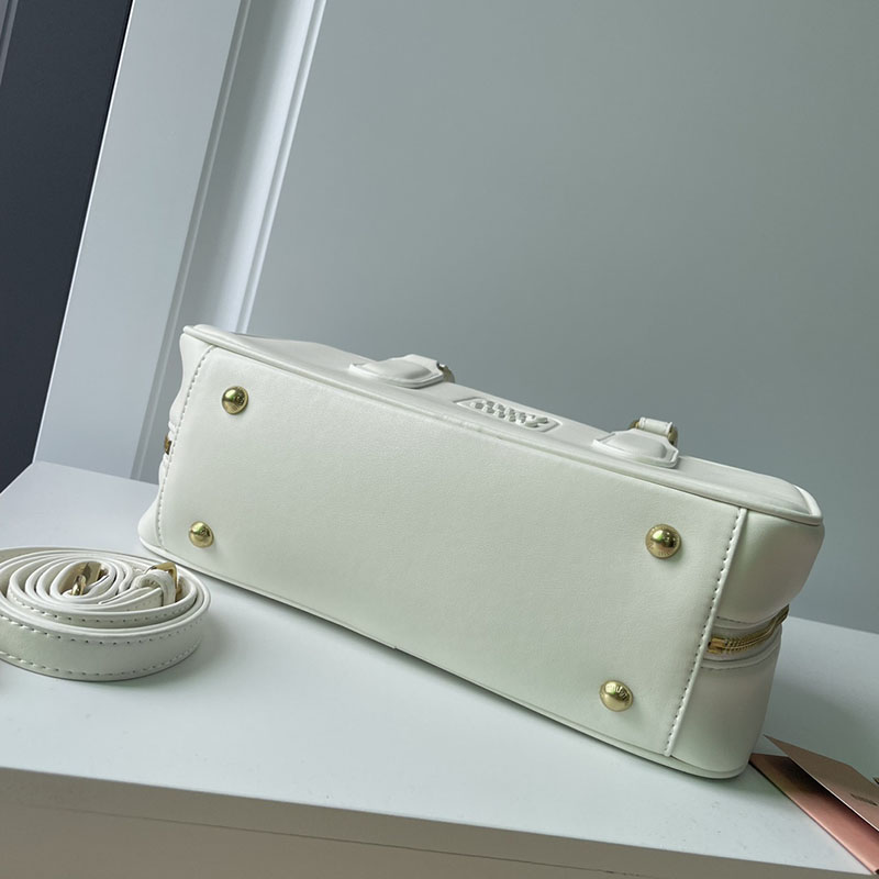 N品 MiuMiu ミュウミュウ アルカディ レザー バッグ 5BB148_2CR3_F0036_V_OON サンドベージュ ゴールド金具 激安優良店 - 画像 (5)