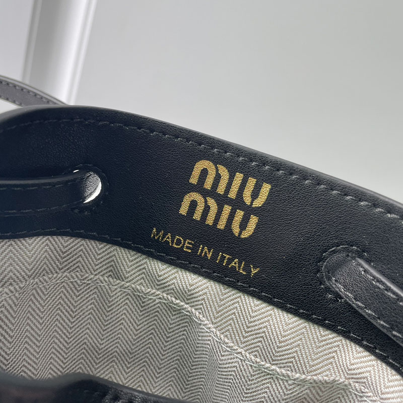 N品 MiuMiu ミュウミュウ ナッパレザー ミニバッグ 5NF460_EFX_F0002 ブラック ゴールド金具 激安優良店 - 画像 (2)