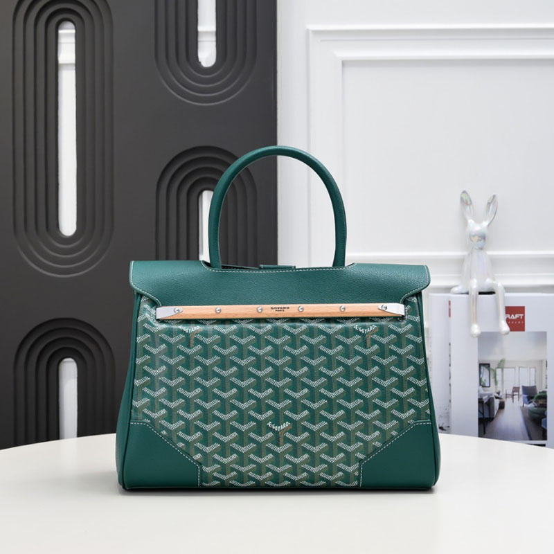 N品 GOYARD ゴヤール サイゴン トートバッグ SAIGOCMMLTY09CL09P グリーン シルバー金具 激安優良店 - 画像 (8)