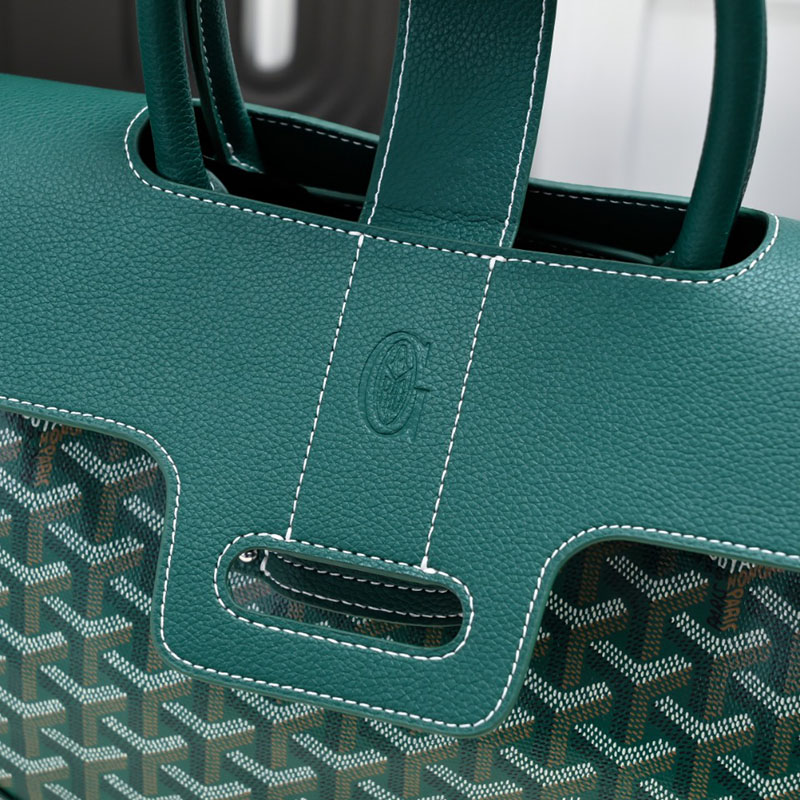 N品 GOYARD ゴヤール サイゴン トートバッグ SAIGOCMMLTY09CL09P グリーン シルバー金具 激安優良店 - 画像 (5)
