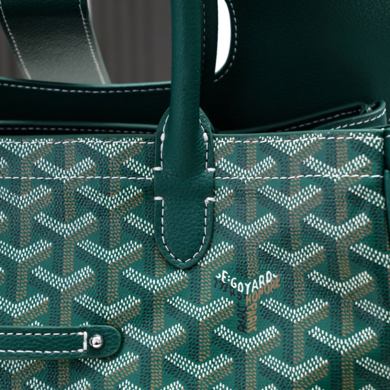 N品 GOYARD ゴヤール サイゴン トートバッグ SAIGOCMMLTY09CL09P グリーン シルバー金具 激安優良店 - 画像 (4)