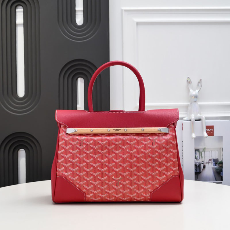 N品 GOYARD ゴヤール サイゴン トートバッグ SAIGOCMMLTY02CL02P レッド シルバー金具 激安優良店 - 画像 (8)