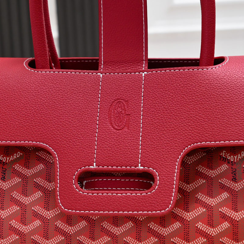 N品 GOYARD ゴヤール サイゴン トートバッグ SAIGOCMMLTY02CL02P レッド シルバー金具 激安優良店 - 画像 (5)