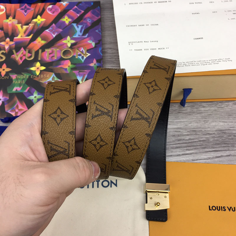 ルイヴィトン ベルト・イニシャル 25MM ブラウン モノグラム・リバース キャンバス ゴールド金具 2410638 レディース人気 - 画像 (6)