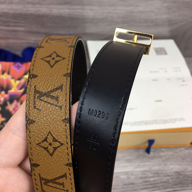 ルイヴィトン ベルト・イニシャル 25MM ブラウン モノグラム・リバース キャンバス ゴールド金具 2410638 レディース人気 - 画像 (5)