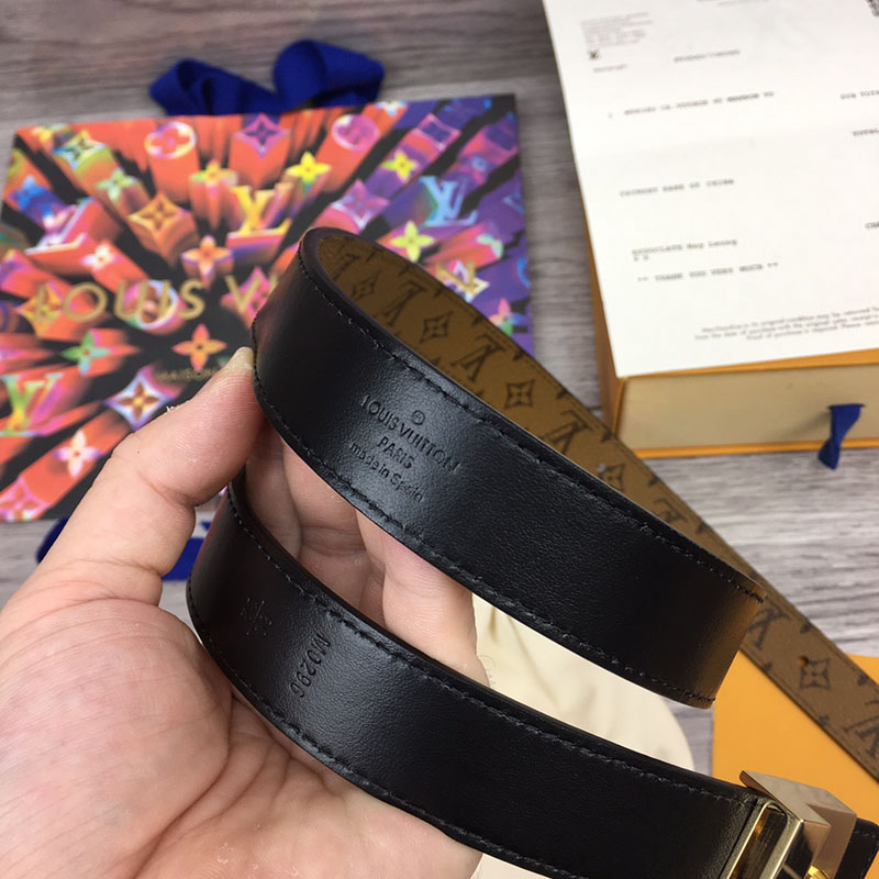 ルイヴィトン ベルト・イニシャル 25MM ブラウン モノグラム・リバース キャンバス ゴールド金具 2410638 レディース人気 - 画像 (4)