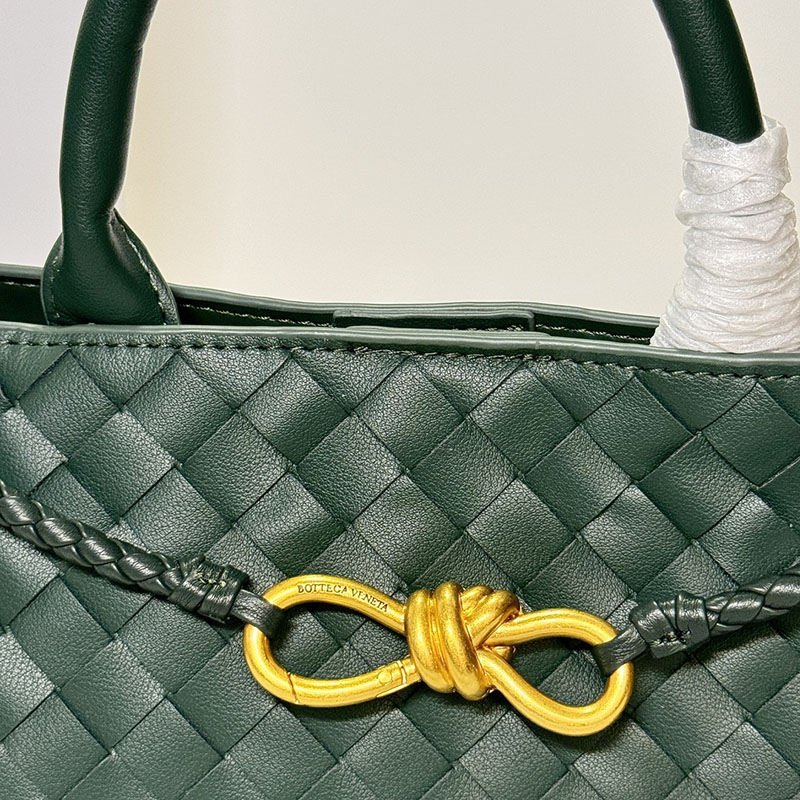 N品 Bottega Veneta ボッテガ・ヴェネタ スモール イーストウエスト アンディアーモ エメラルド グリーン 766010VCPP13049 ラムスキン ゴールド金具 激安優良店 - 画像 (3)