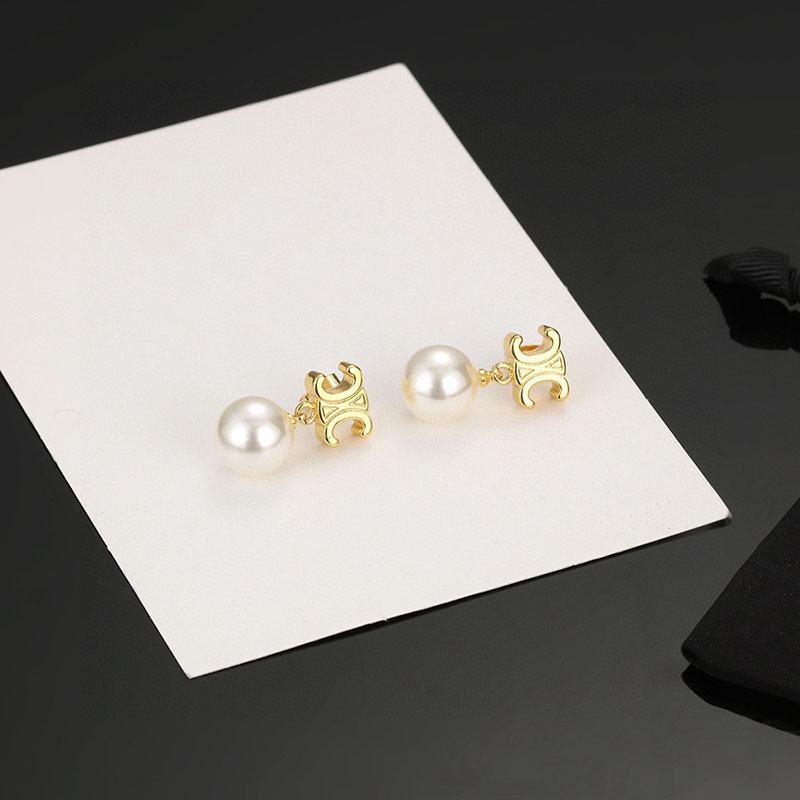 最高級セリーヌスーパーコピー セリーヌピアスコピー レ・ペルル CELINE ピアス / ゴールドフィニッシュ ブラス&ガラスパール 460TZ6BPE.01GI - 画像 (6)