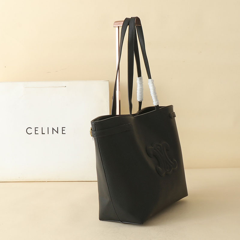 N品 セリーヌ バッグ 人気 ランキング CELINE トートバッグ 人気 ミディアム カバ アナイス キュイル トリオンフ 116853ENY.38NO ブラック ゴールド金具 - 画像 (8)