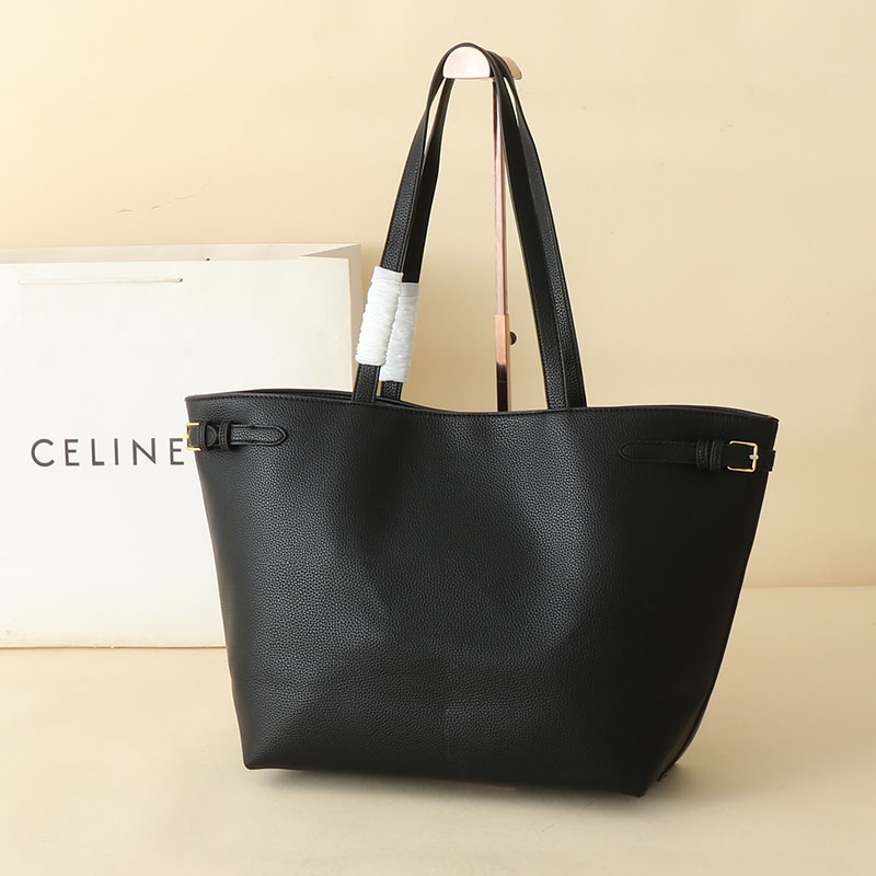 N品 セリーヌ バッグ 人気 ランキング CELINE トートバッグ 人気 ミディアム カバ アナイス キュイル トリオンフ 116853ENY.38NO ブラック ゴールド金具 - 画像 (7)