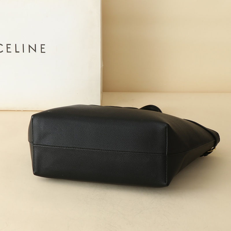 N品 セリーヌ バッグ 人気 ランキング CELINE トートバッグ 人気 ミディアム カバ アナイス キュイル トリオンフ 116853ENY.38NO ブラック ゴールド金具 - 画像 (5)