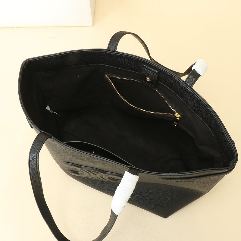 N品 セリーヌ バッグ 人気 ランキング CELINE トートバッグ 人気 ミディアム カバ アナイス キュイル トリオンフ 116853ENY.38NO ブラック ゴールド金具 - 画像 (2)