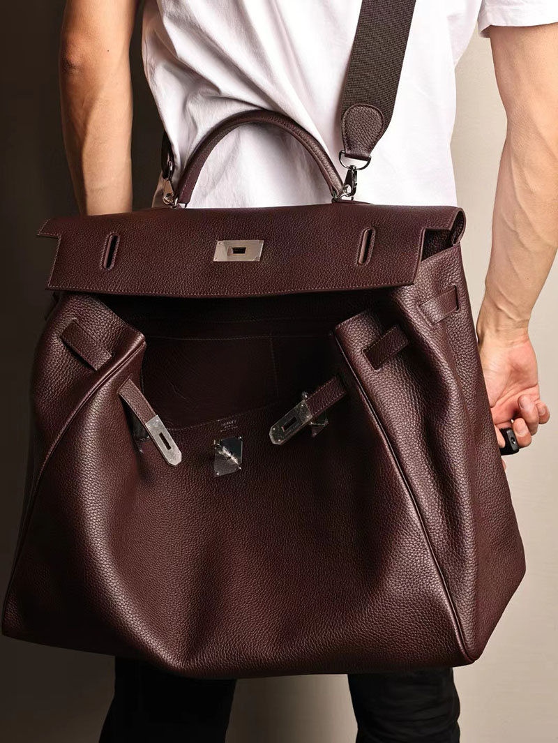 エルメス ケリー50 定価 HERMES ケリー50 メンズ ルージュセリエ トゴ シルバー金具 2412191 - 画像 (7)