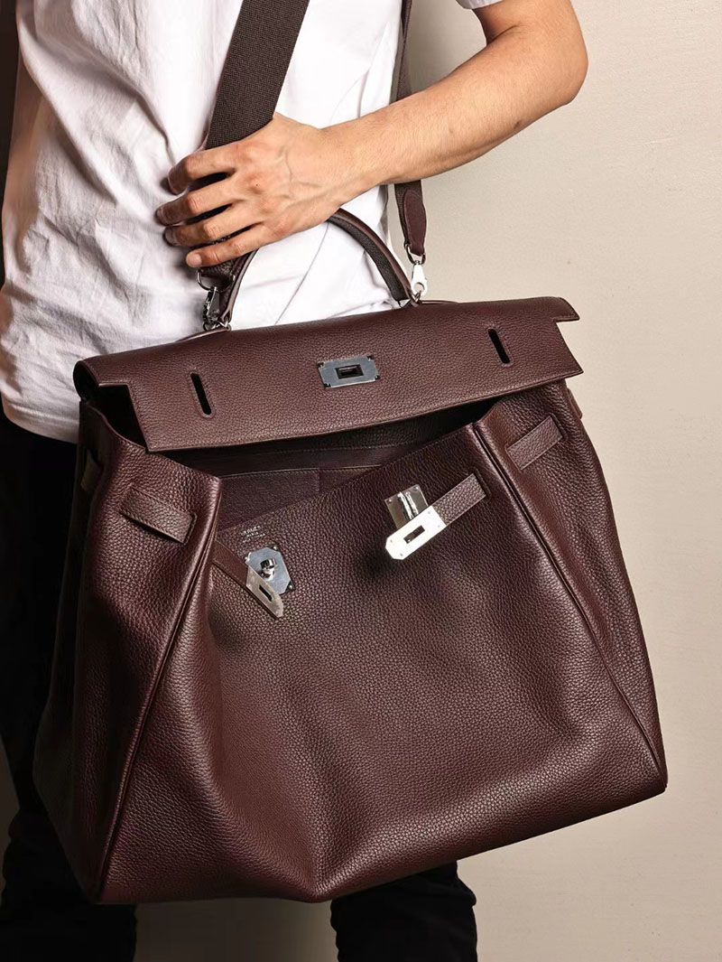 エルメス ケリー50 定価 HERMES ケリー50 メンズ ルージュセリエ トゴ シルバー金具 2412191 - 画像 (6)