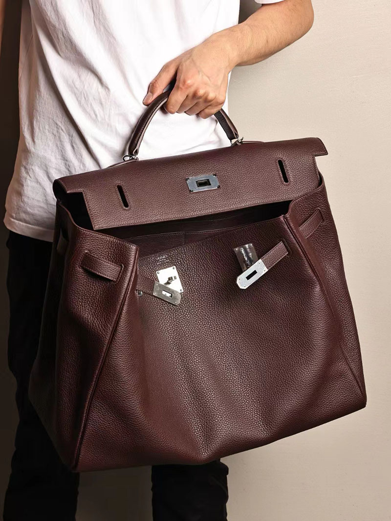 エルメス ケリー50 定価 HERMES ケリー50 メンズ ルージュセリエ トゴ シルバー金具 2412191 - 画像 (4)