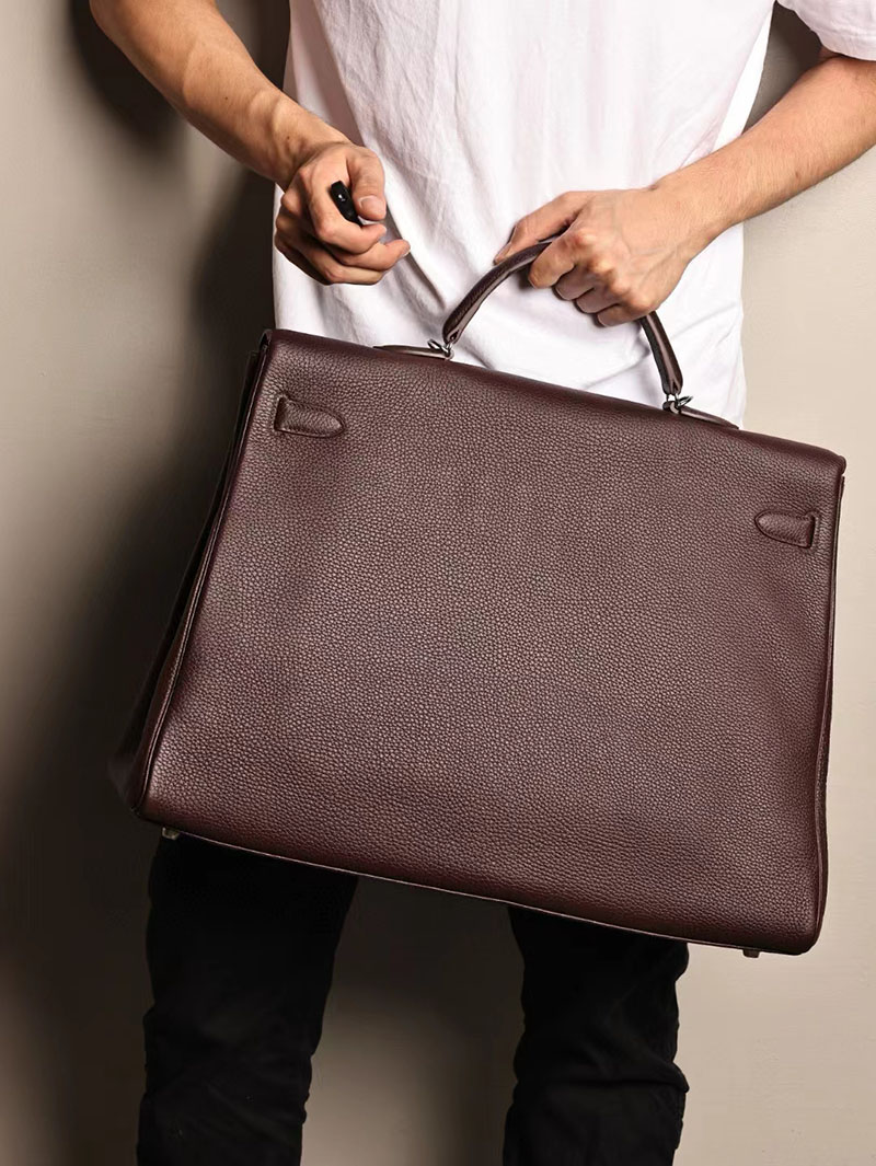 エルメス ケリー50 定価 HERMES ケリー50 メンズ ルージュセリエ トゴ シルバー金具 2412191 - 画像 (3)