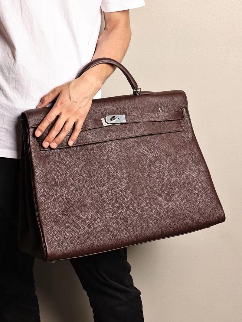 エルメス ケリー50 定価 HERMES ケリー50 メンズ ルージュセリエ トゴ シルバー金具 2412191 - 画像 (2)