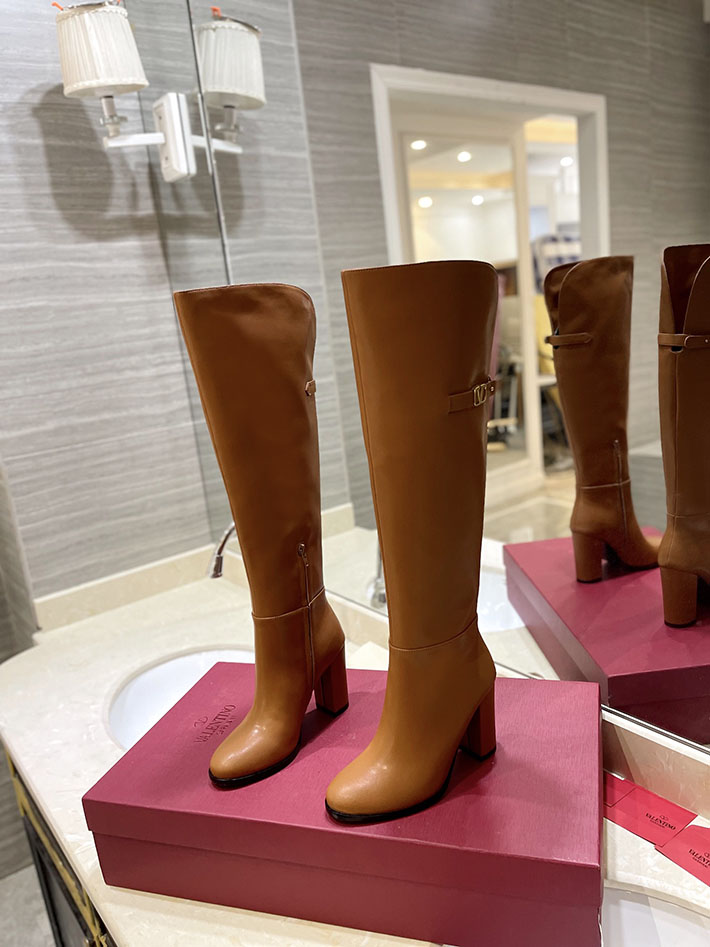 最高級ヴァレンティノスーパーコピー靴 ヴァレンティノブーツコピー VALENTINO カジュアル 長靴 レディース 2412419 ブラウン - 画像 (9)