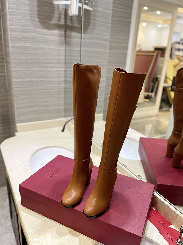 最高級ヴァレンティノスーパーコピー靴 ヴァレンティノブーツコピー VALENTINO カジュアル 長靴 レディース 2412419 ブラウン - 画像 (8)