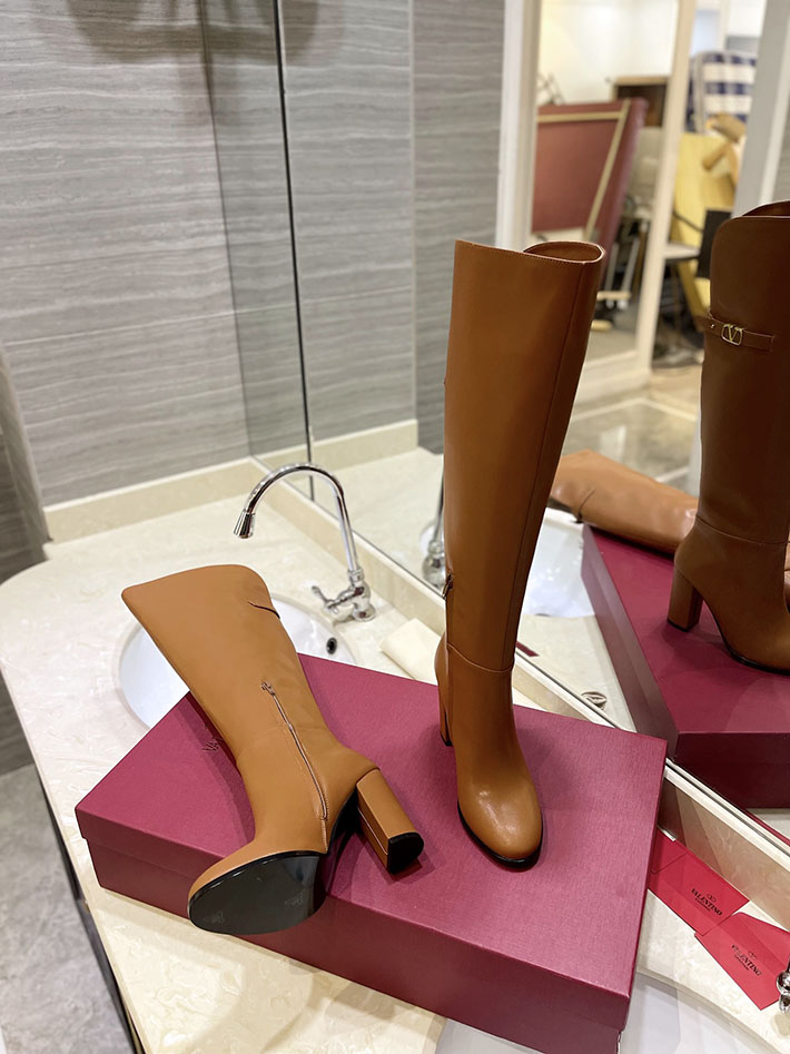 最高級ヴァレンティノスーパーコピー靴 ヴァレンティノブーツコピー VALENTINO カジュアル 長靴 レディース 2412419 ブラウン - 画像 (5)
