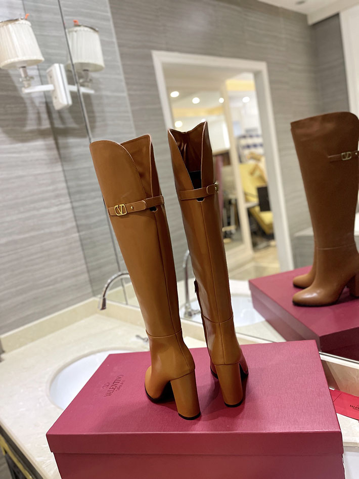 最高級ヴァレンティノスーパーコピー靴 ヴァレンティノブーツコピー VALENTINO カジュアル 長靴 レディース 2412419 ブラウン - 画像 (2)