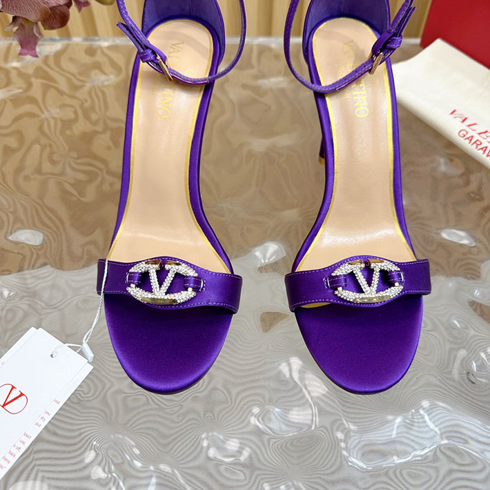 最高級ヴァレンティノスーパーコピー靴 ヴァレンティノサンダルコピー VALENTINO ローヒール レディース サンダル 2412441 パープル - 画像 (6)