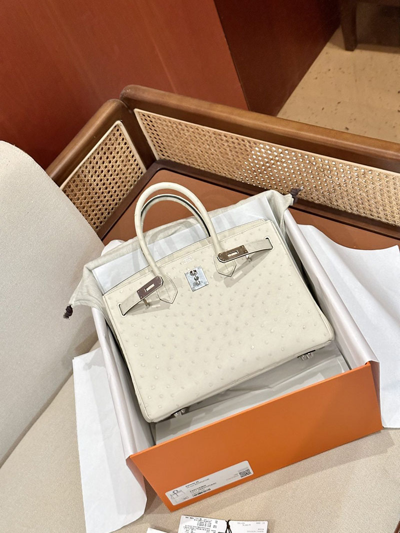 バーキン30 オーストリッチ 定価 エルメス HERMES バーキン30 パーシュマン オーストリッチ シルバー金具 2412851 - 画像 (14)