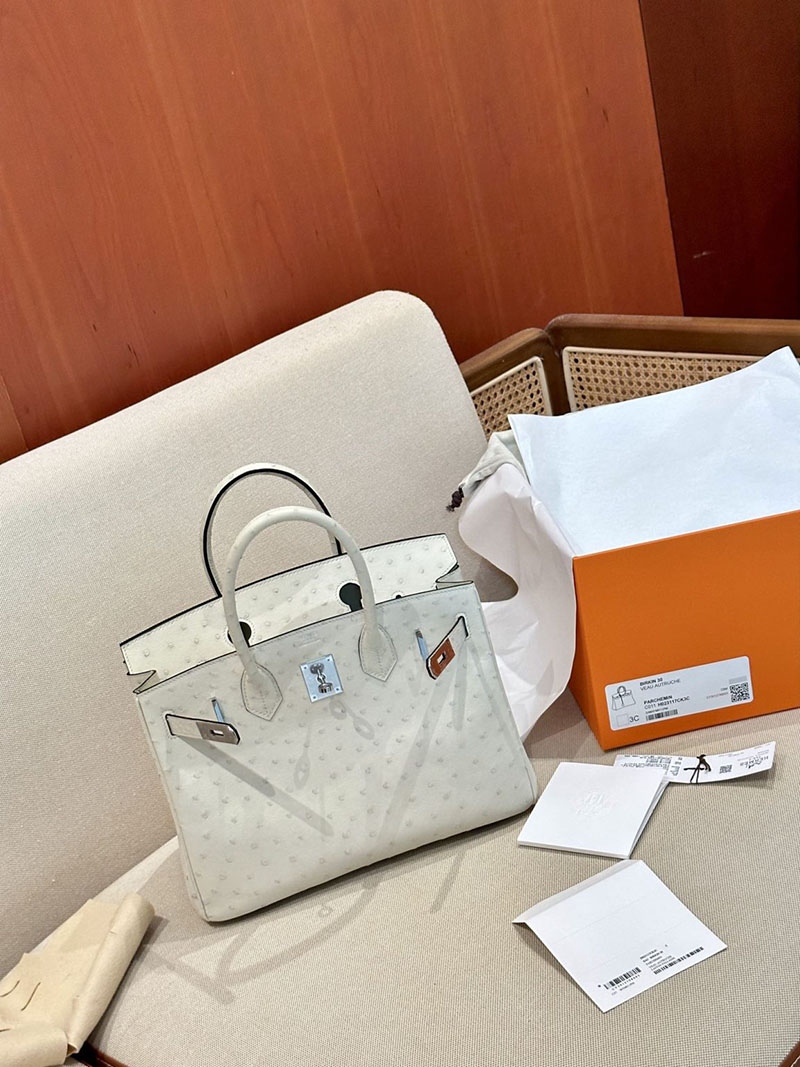 バーキン30 オーストリッチ 定価 エルメス HERMES バーキン30 パーシュマン オーストリッチ シルバー金具 2412851 - 画像 (11)