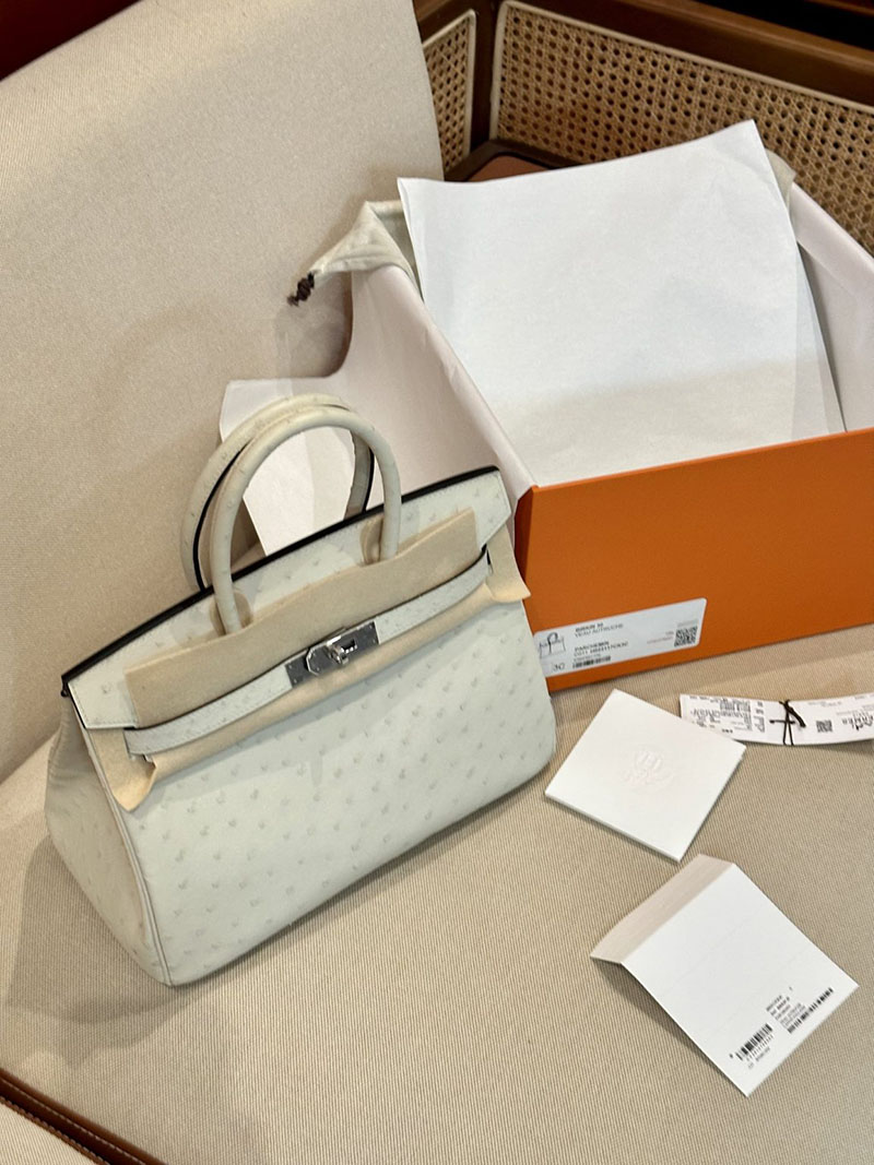 バーキン30 オーストリッチ 定価 エルメス HERMES バーキン30 パーシュマン オーストリッチ シルバー金具 2412851 - 画像 (8)