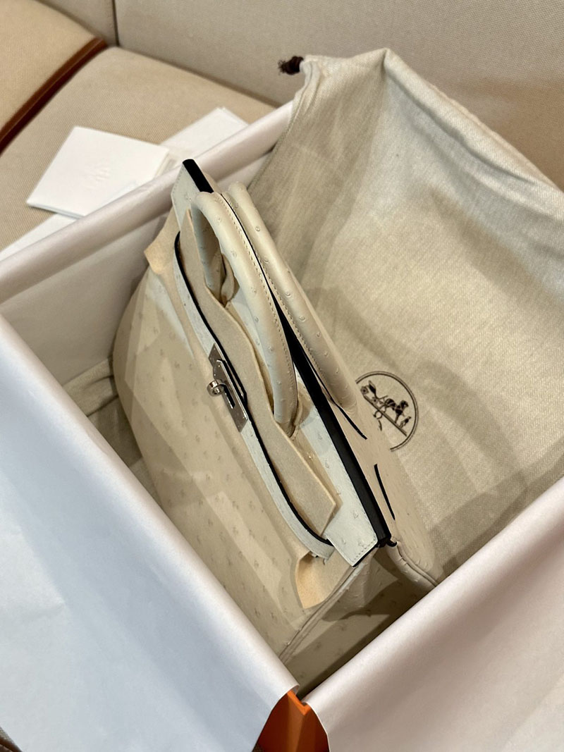 バーキン30 オーストリッチ 定価 エルメス HERMES バーキン30 パーシュマン オーストリッチ シルバー金具 2412851 - 画像 (6)